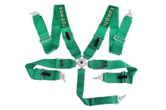 Pasy sportowe 5p 3" Zielone Takata Replica harness