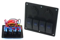 Przełącznik ON-OFFx5, 1xZ, 2xUSB 3.1A , 2xB 15A Niebieski największy sklep tuningowy w Polsce!