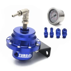 Regulator ciśnienia paliwa TurboWorks AN6 + zegar BLUE