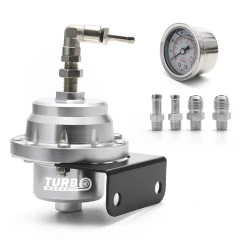 Regulator ciśnienia paliwa TurboWorks AN6 + zegar SILVER