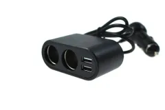 Rozdzielacz gniazda zapalniczki 12-24V + 2xUSB 2.1A największy sklep tuningowy w Polsce!