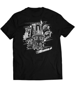 Koszulka T-Shirt MTuning Czarna L Engine RB25 - GRUBYGARAGE - Sklep Tuningowy