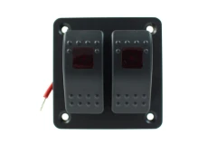 Włącznik panel Alu, ON/OFFx2 Red - GRUBYGARAGE - Sklep Tuningowy