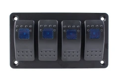 Włącznik panel Alu, ON/OFFx4 Blue