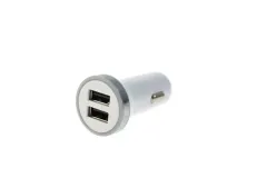 Ładowarka samochodowa 12-24V 2xUSB 2.4A Biały Typ 2 największy sklep tuningowy w Polsce!