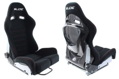 Fotel sportowy SLIDE X3 material Black L (składany) - GRUBYGARAGE - Sklep Tuningowy