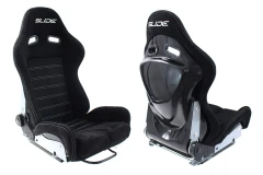 Fotel sportowy SLIDE X3 zamsz Black L (składany) - GRUBYGARAGE - Sklep Tuningowy