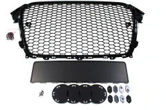Grill Audi A4 B8 RS-Style Bright Black 12-15 PDC