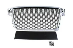 Grill Audi A4 B8 RS-Style Silver-Black 08-12 PDC największy sklep tuningowy w Polsce!