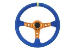 Kierownica sportowa Pro 350mm offset:80mm (głęboka) Zamszowa Blue największy sklep tuningowy w Polsce!