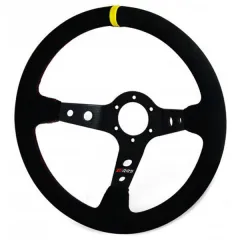 Kierownica sportowa RRS 350mm offset:90mm Zamsz żółty pasek największy sklep tuningowy w Polsce!