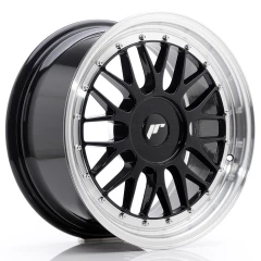 JR Wheels JR23 17x8 ET40-45 BLANK Gloss Black w/Machined Lip