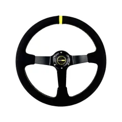 Kierownica FigerSPEC 350mm offset:80mm Zamsz Żółta największy sklep tuningowy w Polsce!