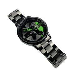 Zegarek 40mm Felga Rays JDM 3D Stal nierdzewna Prezent Zielony - GRUBYGARAGE - Sklep Tuningowy