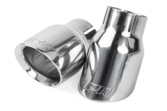 APR DOUBLE-WALLED 3.5" SLASH-CUT TIPS (POLISHED SILVER) - SET OF 2