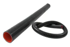 Łącznik silikonowy 100cm FLEX 18mm wzmacniany TurboWorks PRO Czarny największy sklep tuningowy w Polsce!