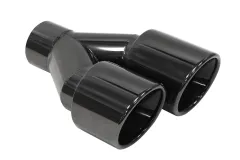Podwójna Końcówka Tłumika 2x89mm wejście 63mm Black Chrome Lewa największy sklep tuningowy w Polsce!