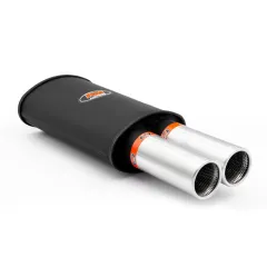 Tłumik sportowy 50mm z końcówkami satynowymi 76mm RM-Motors największy sklep tuningowy w Polsce!