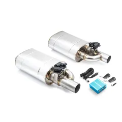 Zestaw tłumików Z Zaworem elektrycznym E300 350 mm Elektryczny 63,5 mm RM-Motors największy sklep tuningowy w Polsce!