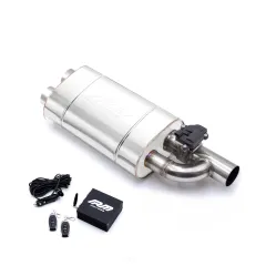 Aktywny tłumik z przepustnicą EV03 dł. 350 mm wejście 63,5 mm / 2,5 cala elektryczny lewy RM Motors największy sklep tuningowy w Polsce!