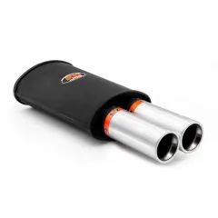Tłumik sportowy RM202 z dwiema końcówkami satynowymi KPZS76/76DK 50 mm RM-Motors największy sklep tuningowy w Polsce!