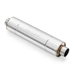 Sportowy Tłumik Przelotowy RM02 z przetłoczeniem 400 mm 57 mm 140 mm RM-Motors największy sklep tuningowy w Polsce!