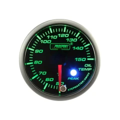 Wskaźnik Prosport temperatura oleju Stepper Motor Peak 52mm Green
