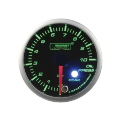 Wskaźnik Prosport ciśnienie oleju Stepper Motor Peak 52mm Green