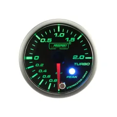Wskaźnik Prosport Boost Turbo Stepper Motor Peak 52mm Green największy sklep tuningowy w Polsce!