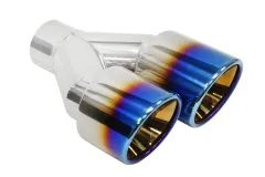 Podwójna Końcówka Tłumika 2x89mm wejście 60mm Polerowana Burn Lewa największy sklep tuningowy w Polsce!