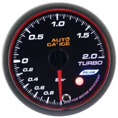 Wskaźnik New Auto Gauge Boost Turbo Doładowanie Stepper Motor Peak 60mm bursztynowy największy sklep tuningowy w Polsce!