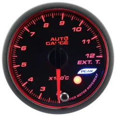 Wskaźnik New Auto Gauge EGT temperatura spalin seria Stepper Motor Peak 52mm bursztynowy największy sklep tuningowy w Polsce!