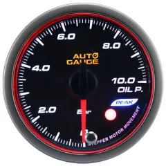 Wskaźnik New Auto Gauge ciśnienie oleju seria Stepper Motor Peak 60mm bursztynowy największy sklep tuningowy w Polsce!