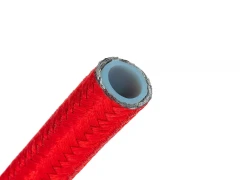 Przewód PTFE AN10 12,7mm (1/2") teflonowy w stalowym oplocie czerwony