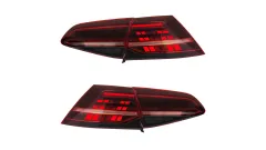TYLNE ŚWIATŁA LED (CZERWONA SOCZEWKA) PASUJĄCE DO VOLKSWAGEN GOLF 7 7.5 2012-2020 Z ZESTAWEM OKABLOWANIA; WSKAŹNIK SEKWENCYJNY największy sklep tuningowy w Polsce!