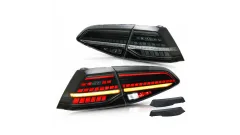 LED TAIL LIGHTS(BLACK SMOKE LENS) SUITABLE FOR VOLKSWAGEN GOLF 7 7.5 2012-2020 WITH WIRING KIT; SEQUENTIAL INDICATOR największy sklep tuningowy w Polsce!