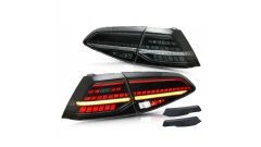 LED TAIL LIGHTS(BLACK SMOKE LENS) SUITABLE FOR VOLKSWAGEN GOLF 7 7.5 2012-2020 WITH WIRING KIT; SEQUENTIAL INDICATOR