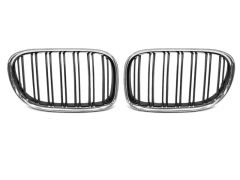 Grill Atrapa CHROME Czarny DOUBLE BAR BMW F01 09-15