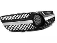 Grill Atrapa SPORT Czarny CHROME MERCEDES SL R230 01-06 największy sklep tuningowy w Polsce!