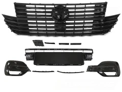 Grill Atrapa W/BUMPER ELEMENT W/LOGO BASE Czarny połysk VW T6.1 20-