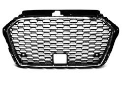 Grill Atrapa SPORT CHROME Czarny fit AUDI A3 (8V) 17-