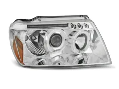 Lampy przednie CHRYSLER JEEP GRAND CHEROKEE 99-05.05 ANGEL EYES CHROME największy sklep tuningowy w Polsce!