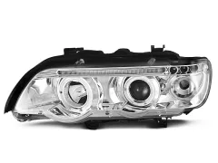 Lampy przednie ANGEL EYES CHROME BMW X5 E53 09.99-10.03 największy sklep tuningowy w Polsce!