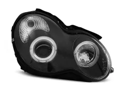 Lampy przednie ANGEL EYES BLACK MERCEDES W203 C-KLASA 07.00-03.04 największy sklep tuningowy w Polsce!