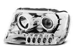 Lampy przednie CHRYSLER JEEP GRAND CHEROKEE 99-05.05 ANGEL EYES CHROME największy sklep tuningowy w Polsce!