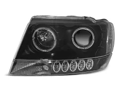 Lampy przednie CHRYSLER JEEP GRAND CHEROKEE 99-05.05 ANGEL EYES BLACK największy sklep tuningowy w Polsce!