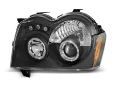 Lampy przednie CHRYSLER JEEP GRAND CHEROKEE 05-08 ANGEL EYES BLACK największy sklep tuningowy w Polsce!