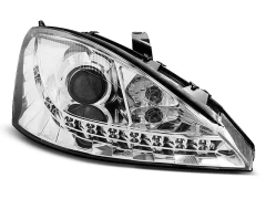 Lampy przednie FORD FOCUS 10.98-10.01 (+DRL) CHROME