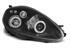 Lampy przednie FIAT GRANDE PUNTO 09.05-08 ANGEL EYES BLACK największy sklep tuningowy w Polsce!