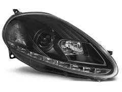 Lampy przednie FIAT GRANDE PUNTO 09.05-08 (+DRL) BLACK największy sklep tuningowy w Polsce!